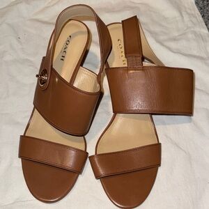 Coach Women's Tan Leather Sandals